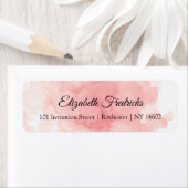 Étiquettes d'adresse de retour du Mariage rose (En situation)