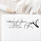 Étiquettes d'adresse de retour du monogramme (En situation)