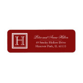 Étiquettes d'adresse de retour du monogramme Carré (Devant)