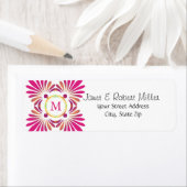 Étiquettes d'adresse de retour du monogramme initi (En situation)