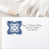 Étiquettes d'adresse de retour du monogramme initi (En situation)