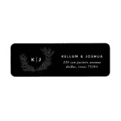 Étiquettes d'adresse de retour du monogramme noir (Devant)