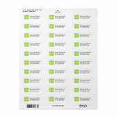 Étiquettes d'adresse de retour du monogramme vert (Feuille entière)