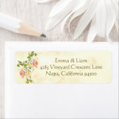 Étiquettes d'adresse de retour du Rose antique (En situation)