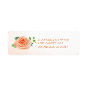 Étiquettes d'adresse de retour du Rose de pêche