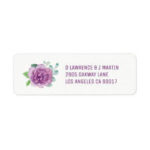 Étiquettes d'adresse de retour du Rose pourpre