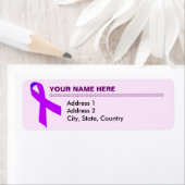 Étiquettes d'adresse de retour du ruban pourpre Al (En situation)