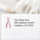 Étiquettes d'adresse de retour du ruban rose du ca (En situation)