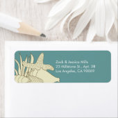 Étiquettes d'adresse de retour du thème de plage - (En situation)