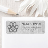 Étiquettes d'adresse de retour Empreinte de patte (En situation)