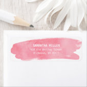 Étiquettes d'adresse de retour en aquarelle rose (En situation)
