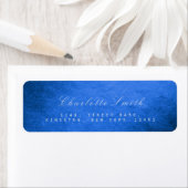 Étiquettes d'adresse de retour en bleu Cobalt Scri (En situation)