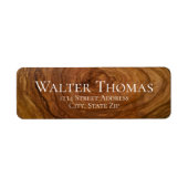 Étiquettes d'adresse de retour en bois moderne et  (Devant)