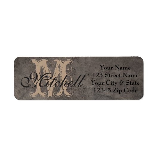 Étiquettes d'adresse de retour en cuir gris person (Devant)