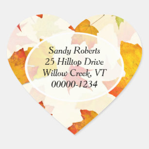 Étiquettes d'adresse de retour en forme de coeur