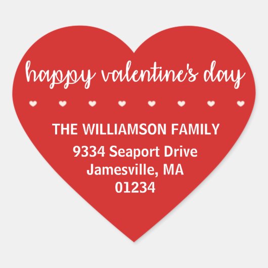 Étiquettes d'adresse de retour en forme de coeur d (Devant)