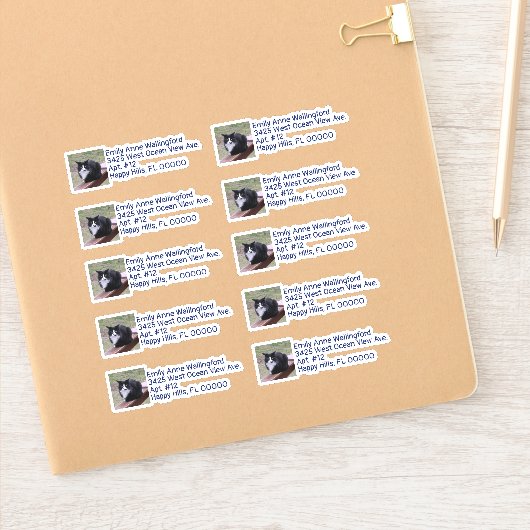 Étiquettes d'adresse de retour en forme de photo p (Carnet)