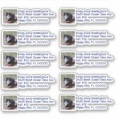 Étiquettes d'adresse de retour en forme de photo p (Devant)