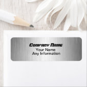 Étiquettes d'adresse de retour en métal brossé (En situation)