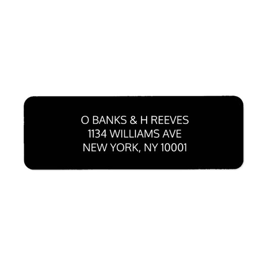 Étiquettes d'adresse de retour en noir et blanc (Devant)