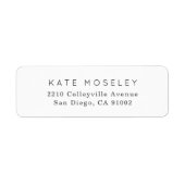 Étiquettes d'adresse de retour en noir et blanc cl (Devant)