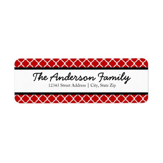 Étiquettes d'adresse de retour en noir et blanc ro (Devant)