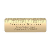 Étiquettes d'adresse de retour en or 14K avec pail (Devant)