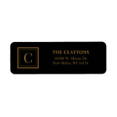 Étiquettes d'adresse de retour encadrées monogramm (Devant)