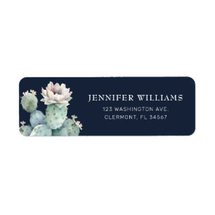 Étiquettes d'adresse de retour Fleur de Cactus Ros