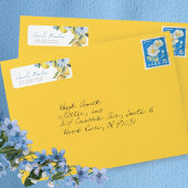 Étiquettes d'adresse de retour Fleur et Citron à l