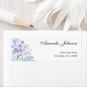 Étiquettes d'adresse de retour Fleur sauvage Lilac (En situation)