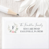 Étiquettes d'adresse de retour Floral (En situation)