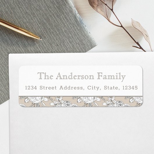 Étiquettes d'adresse de retour Floral Automne