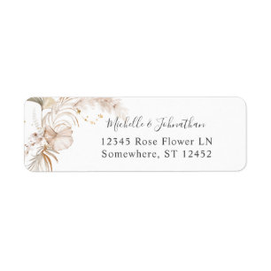Étiquettes d'adresse de retour Floral Tropical Boh