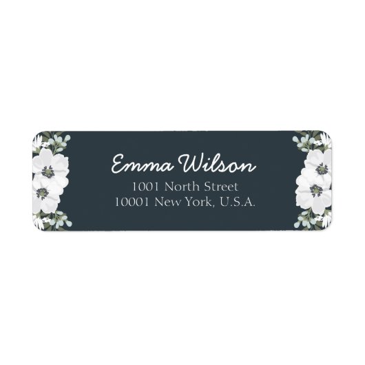 Étiquettes D'Adresse De Retour Florale Avec Fleurs (Devant)