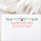 Étiquettes d'adresse de retour florale Fiesta - Me (En situation)