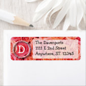 Étiquettes d'adresse de retour florale Monogramme (En situation)