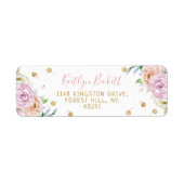 Étiquettes d'adresse de retour florales à l'aquare (Devant)