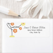 Étiquettes d'adresse de retour florales contempora (En situation)