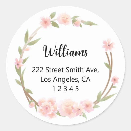 Étiquettes d'adresse de retour florales roses (Devant)