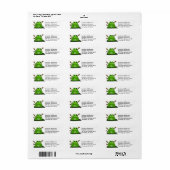 Étiquettes d'adresse de retour Froggy adorables (Feuille entière)