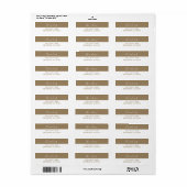 Étiquettes d'adresse de retour Gold et White (Feuille entière)