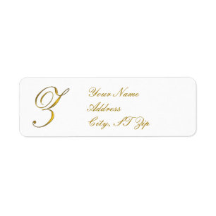 Étiquettes d'adresse de retour Gold Monogramme Z