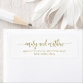Étiquettes d'adresse de retour Gold Script moderne (En situation)