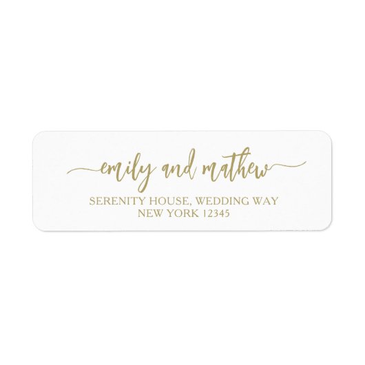Étiquettes d'adresse de retour Gold Script moderne (Devant)