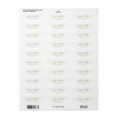Étiquettes d'adresse de retour Gold Script moderne (Feuille entière)