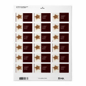 Étiquettes d'adresse de retour Gold Straw Star (Feuille entière)