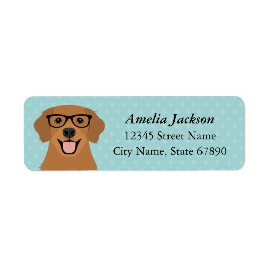 Étiquettes d'adresse de retour Golden Retriever (Devant)