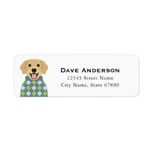 Étiquettes d'adresse de retour Golden Retriever