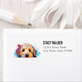Étiquettes d'adresse de retour Goldendoodle (En situation)